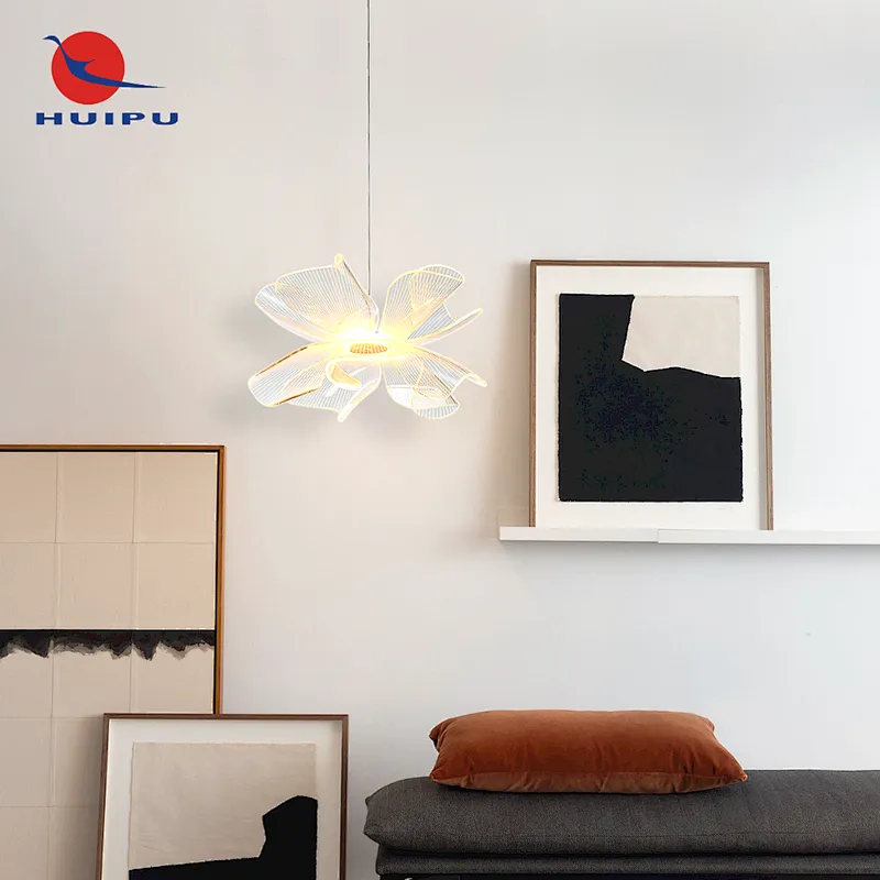 floral art design LED acrylic pendant light | huipu light